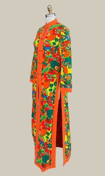 CHARLES & CO 60s Psychedelic Dress Kimono • Medium