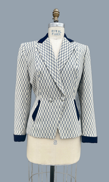 DAVID GAINES 1940s Gabardine Check Two Tone Suit  • Sm/Med