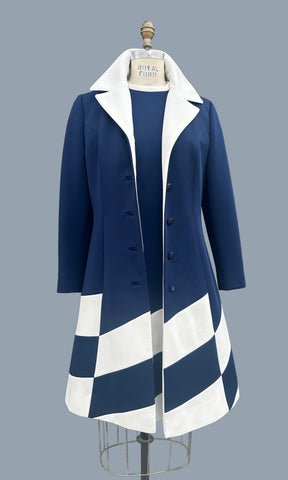 LILLI ANN KNIT 60s Mod Dress and Coat Set • Medium