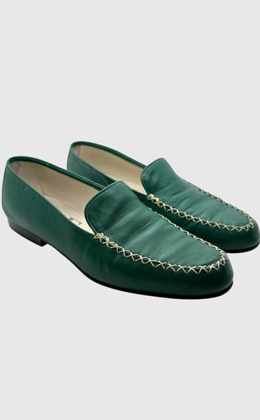 EMERALD GREEN ESCADA LOAFERS • Women's size US 6.5