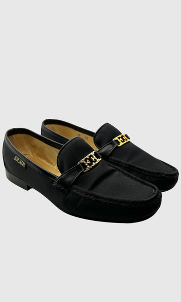 BLACK NIGHT ESCADA LOAFERS • Women's size US 6