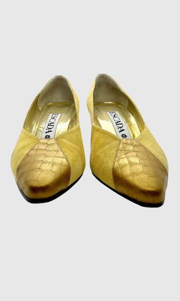 GOLD ESCADA HEELS • Women's size US 6.5