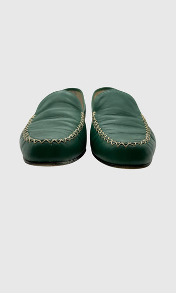 EMERALD GREEN ESCADA LOAFERS • Women's size US 6.5