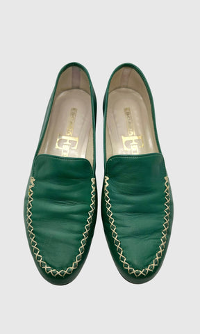 EMERALD GREEN ESCADA LOAFERS • Women's size US 6.5