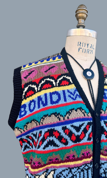 JENNY KEE 80s Uni Oz Sweater Vest • Med Large