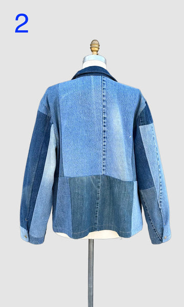 REPURPOSED PATCHWORK DENIM Chore Jackets • Size Larges (2 available)