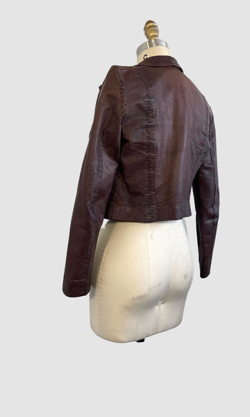 NORTH BEACH LEATHER 60s Crop Handcrafted Rockstar Jacket, Size X Small