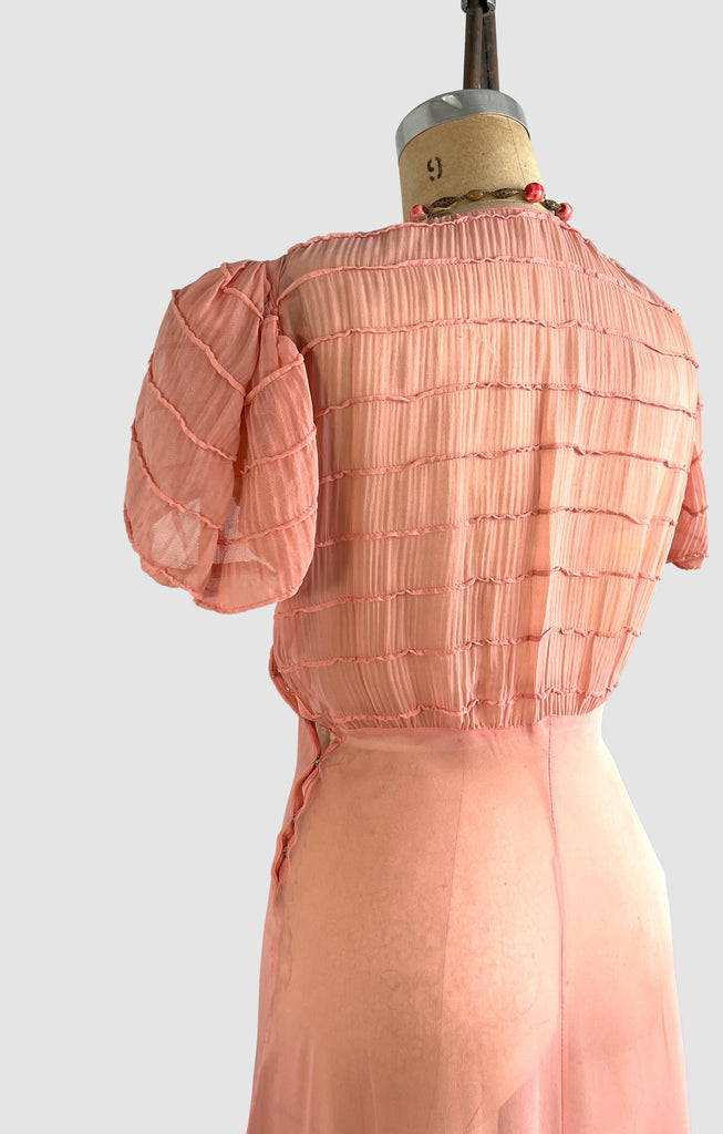 bias cut chiffon dress SHEER SPLENDOR 30s Bias Cut Chiffon Dress • Medium – Love Street Vintage