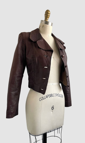 NORTH BEACH LEATHER 60s Crop Handcrafted Rockstar Jacket, Size X Small