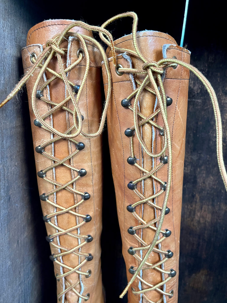 Vintage 1930s Tall Lace Up Boots - Raleigh Vintage