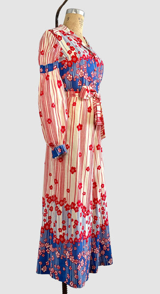 MALCOLM STARR 60s Flower Power Palazzo Pant Jumpsuit • Sm Med