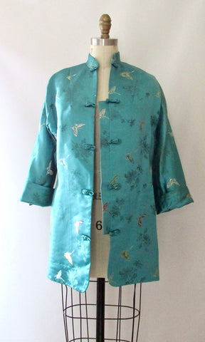 SHANGHAI 50s Silk Brocade Chinese Jacket, Size Small
