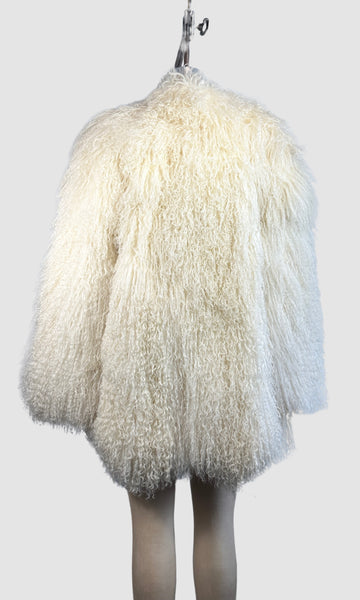 MONGOLIAN PLUSH  70s Penny Lane Sheep Fur Coat • Small Medium