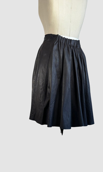 RABENS SALONER Black Leather High Waist Mini Skirt • Small