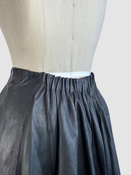 RABENS SALONER Black Leather High Waist Mini Skirt • Small