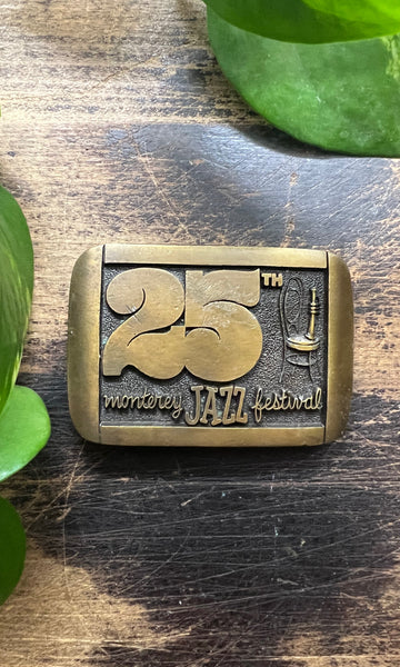 BUCKLE UP 1980's Monterey Jazz Festival 25th Anniversary Belt Buckle