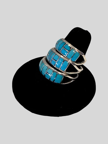 GC Silver & Turquoise Navajo Native American Ring • Size 10 1/2