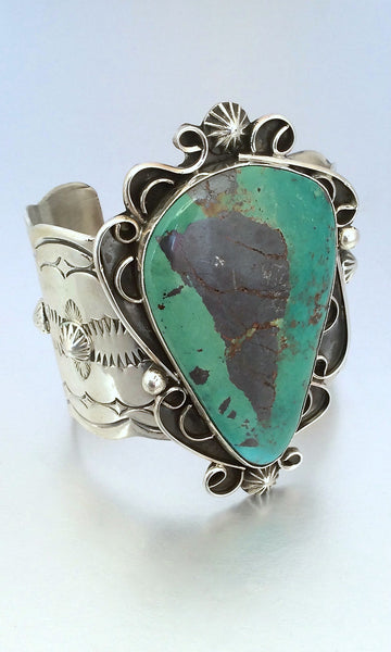 Huge CHIMNEY BUTTE Sterling Silver & Turquoise Cuff