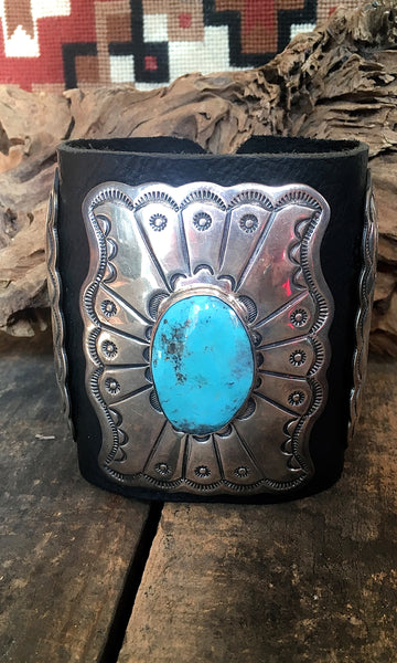 BOW AND ARROW Vintage Style Navajo Ketoh Leather Cuff