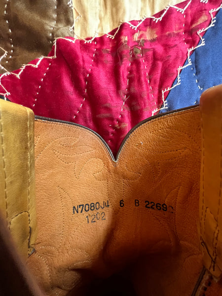 SOUTHWEST RIDGE Tri-Tone Leather Cowgirl Boots, Women's Size 6