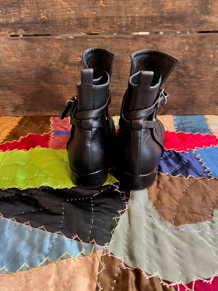 BALENCIAGA Black Ankle Designer Boots, Women's 37 1/2