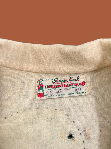 1950s Mexican Tourist Souvenir Felt Jacket by Garcia Leal, Size M/L
