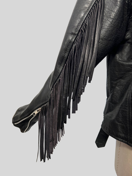 BIKER ESSENTIAL Vintage 80's 90s Wild Rider Fringe Jacket, Men's Size Med/Large
