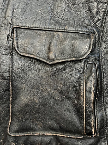 Vintage 50s Appalachian Steer Hide Leather Jacket, Men's Size Large
