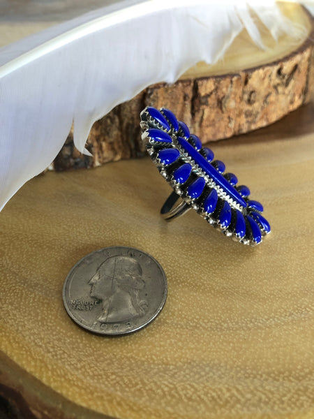 BIG BLUE Navajo Dean Brown Howlite Ring | Size 5 1/4