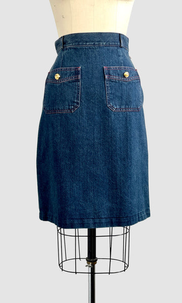 GUCCI 90s Dark Denim Skirt, Size Small