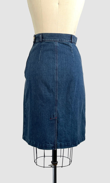 GUCCI 90s Dark Denim Skirt, Size Small