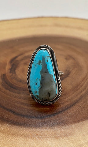 ALL AROUND Chimney Butte Sterling Silver & Turquoise Ring | Size 8 1/4