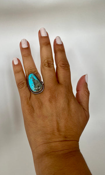 ALL AROUND Chimney Butte Sterling Silver & Turquoise Ring | Size 8 1/4
