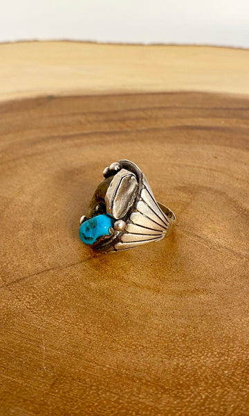 SILVER RUSH Vintage Turquoise and Sterling Silver Ring | Size 9 1/2