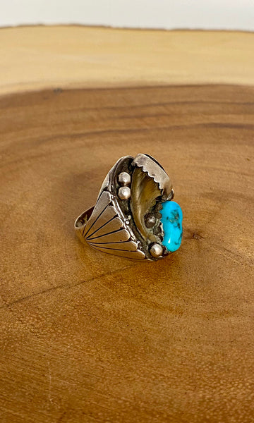 SILVER RUSH Vintage Turquoise and Sterling Silver Ring | Size 9 1/2