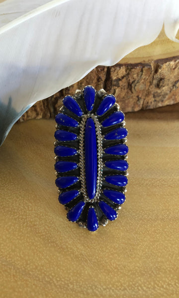 BIG BLUE Navajo Dean Brown Howlite Ring, Size 6 1/2