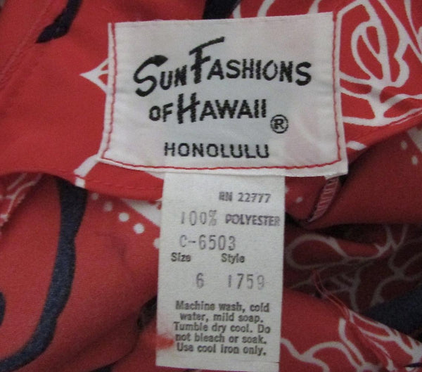SUN FASHIONS OF HAWAII 60s Blouse & Pant Asian-esque Set, Size Small