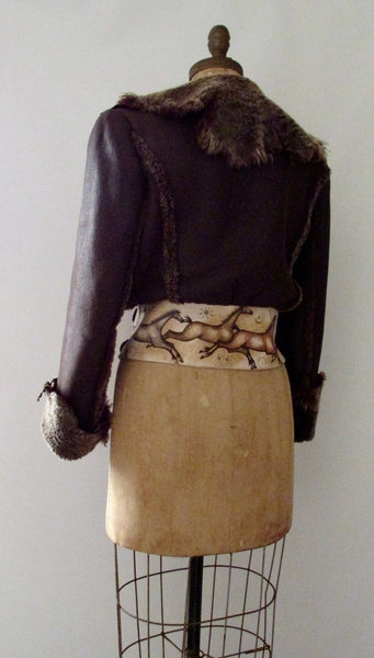 WARM & FUZZY Leather Shearling Jacket, Small