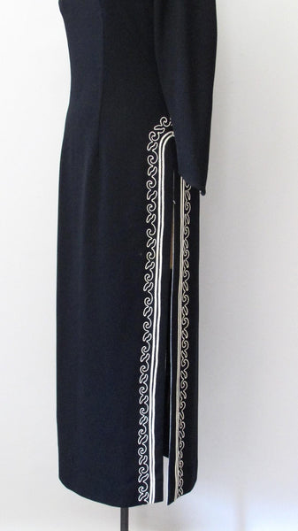 CLARALURA ORIGINAL 70s Dress with Soutache Embroidery, Medium
