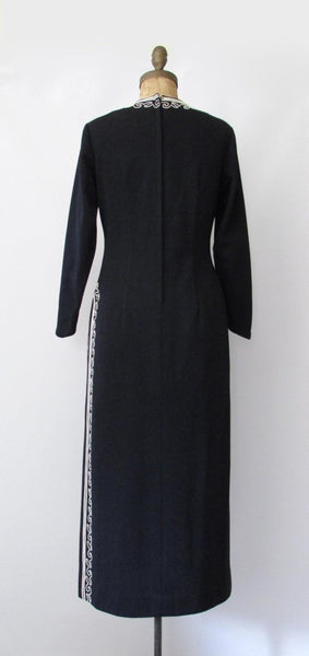 CLARALURA ORIGINAL 70s Dress with Soutache Embroidery, Medium