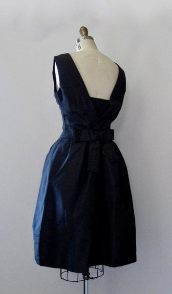 CHRISTIAN DIOR 50s Paris Boutique Little Black Dress, Small