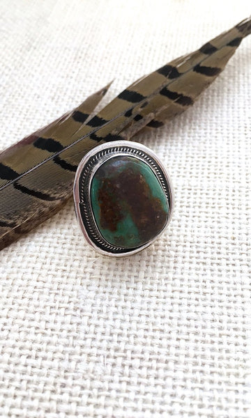 STONE IN LOVE Sterling Silver and Green Turquoise Chimney Butte Ring, Size 7