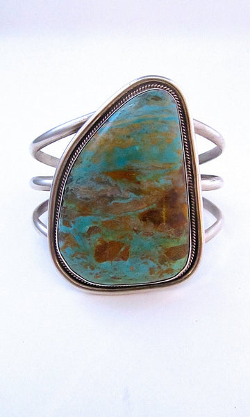TURQUOISE ROCKS Royston Turquoise & Sterling Statement Cuff