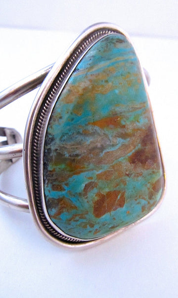 TURQUOISE ROCKS Royston Turquoise & Sterling Statement Cuff