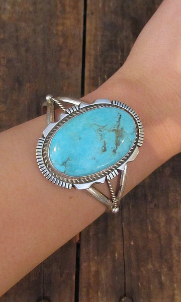 MY BABY BLUE Turquoise and Sterling Silver Navajo Cuff
