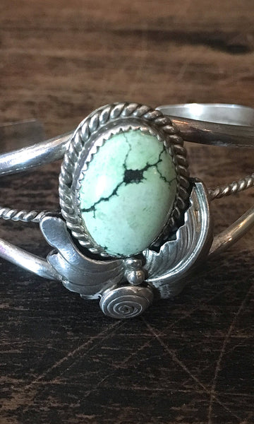 FEATHERED FRIEND Vintage Silver & Turquoise Cuff