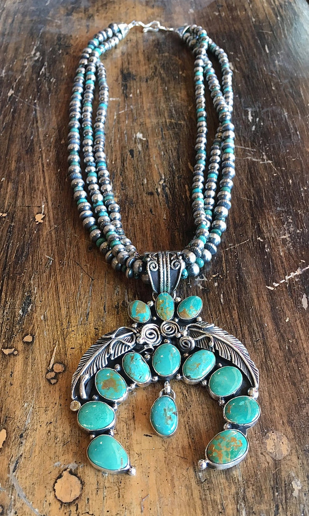 Turquoise Taliswoman Necklace with Gold Bail/ Gold Chain – jenkahnjewelry