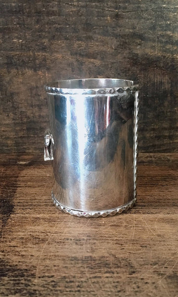 HEARTLINE 90s Large Statement Silver Cuff with Bear Fetish