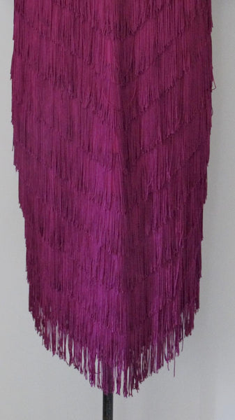 FRINGE BENEFITS 1980s does 20s Fuchsia Dress by Chez California, Sz X-Large