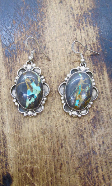 GET STONED Navajo Silver and Turquoise Earrings